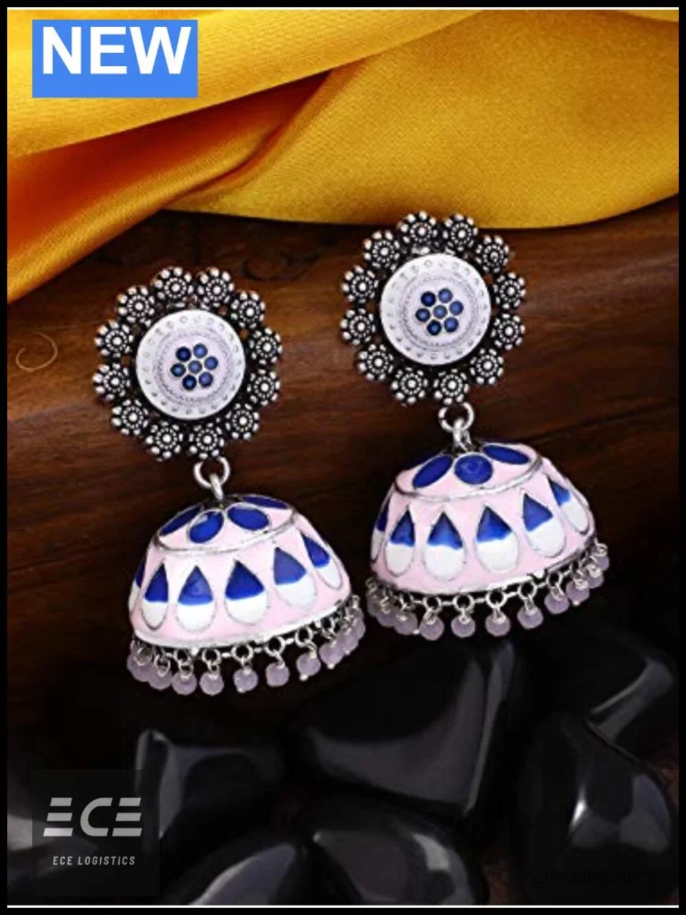 Oxidized Jhumki Earrings Set Indian Ethnic Wedding Fashion Jewelry